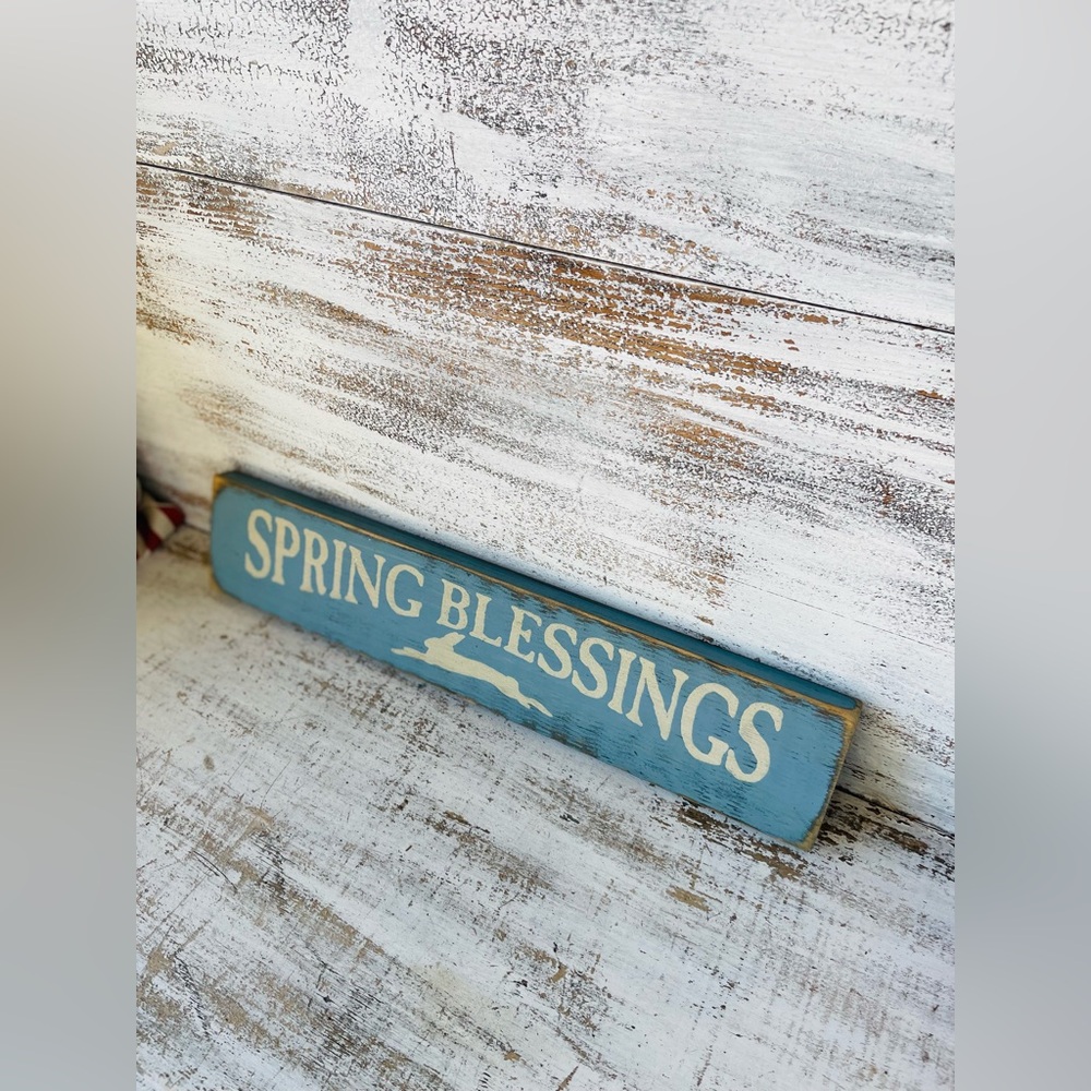 *Spring Blessings Sign, Blue - Picture 7 of 11